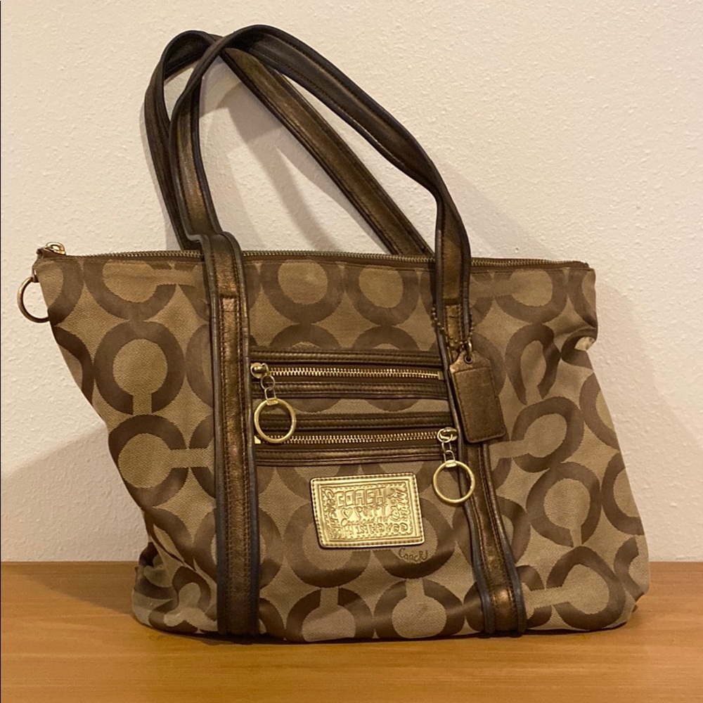 Coach Brown Signature Tote Bag